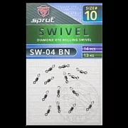 Вертлюг SPRUT SW-04 BN №10/13kg Diamond eye rolling swivel (уп.14шт)