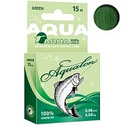 Плетёный шнур AQUALON DARK GREEN 15m 0.06mm (темно-зеленый)
