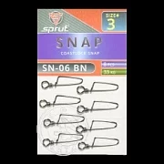 Карабин SPRUT SN-06 BN №3/33kg Coastlock snap (уп.8шт)
