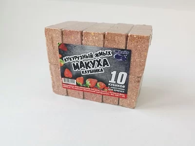 МАКУХА (кукуруз. жмых) с отверстием КЛУБНИКА 320гр. (уп/10шт)