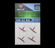 Вертлюг SPRUT SW-32 BN №12*14/13kg Barrel triple swivel style 2 (red beads) (уп.4шт)