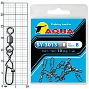 Карабин с вертлюгом AQUA SY-3013 №08 (8шт)