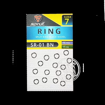 Кольцо заводное SPRUT SR-01 BN №7/15kg Split ring black nickel (уп.16шт)