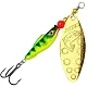 Блесна AQUA FISH LONG EXTRA-3, вес-20,0g, лепесток №3 (золото), цвет тела 62 (флуор. окунь, золото) 124278