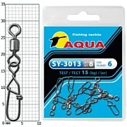 Карабин с вертлюгом AQUA SY-3013 №06 (8шт)