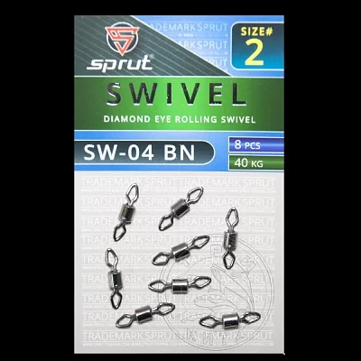 Вертлюг SPRUT SW-04 BN №2/40kg Diamond eye rolling swivel (уп.8шт)