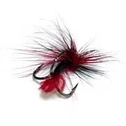 Тройной крючок Sprut  ST-36 с мушкой col. BR №10 Black Red (Treble Hook Feather) (уп.3шт)