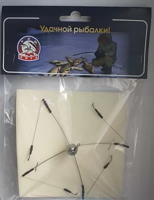 Снасть зимняя донная "Паучок",  8гр., 4 кр.№8