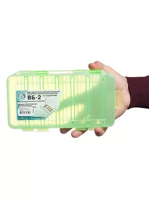 КОРОБКА для воблеров и балансиров ВБ-2 зеленая 2-х стор.(6+6отд.)(230х125х35мм)