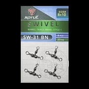 Вертлюг SPRUT SW-31 BN №8*10/20kg Barrel triple swivel style 1 (уп.4шт)