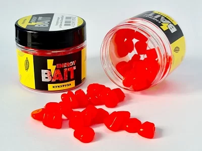 Искусств. насадка "ENERGY BAIT" КУКУРУЗА тонущая, цв. красный, ароматизир. (60шт)