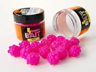 Искусств. насадка "ENERGY BAIT" СГУСТОК ИКРЫ, цв. малиновый, ароматизир. (15шт)