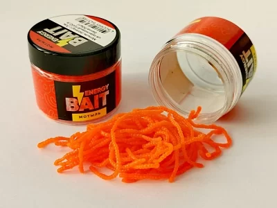 Искусств. насадка "ENERGY BAIT" МОТЫЛЬ (Волна), L-7см, цв. оранж. FLUO, ароматизир. (50шт)