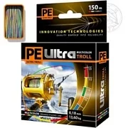 Плет. шнур PE ULTRA TROLL MULTICOLOR 0.18m 150m (многоцветный)