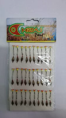 Блесна зимняя MILDAS мален. цепоч+тройник (30шт)