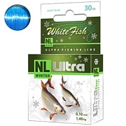 Леска зимняя AQUA NL ULTRA WHITE FISH 30m 0.14mm (белая рыба)